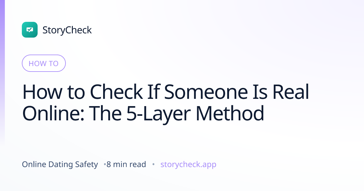 Title card: How to Check If Someone Is Real Online: The 5-Layer Method
