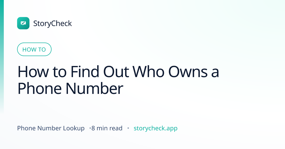 Title card: How to Find Out Who Owns a Phone Number