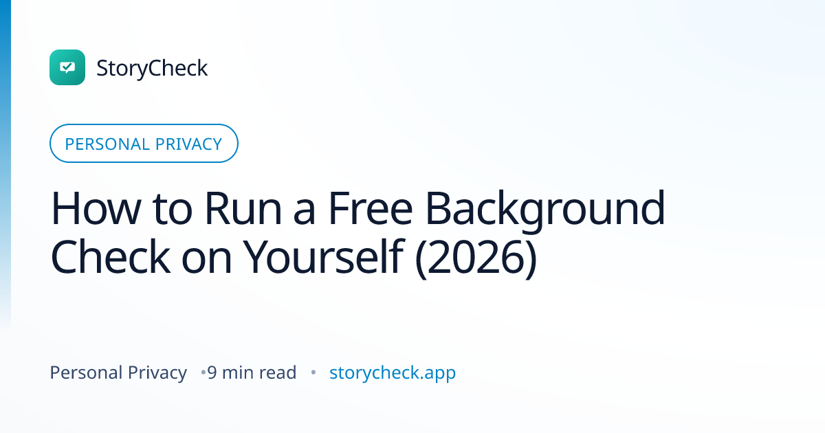 Title card: How to Run a Free Background Check on Yourself (2026)