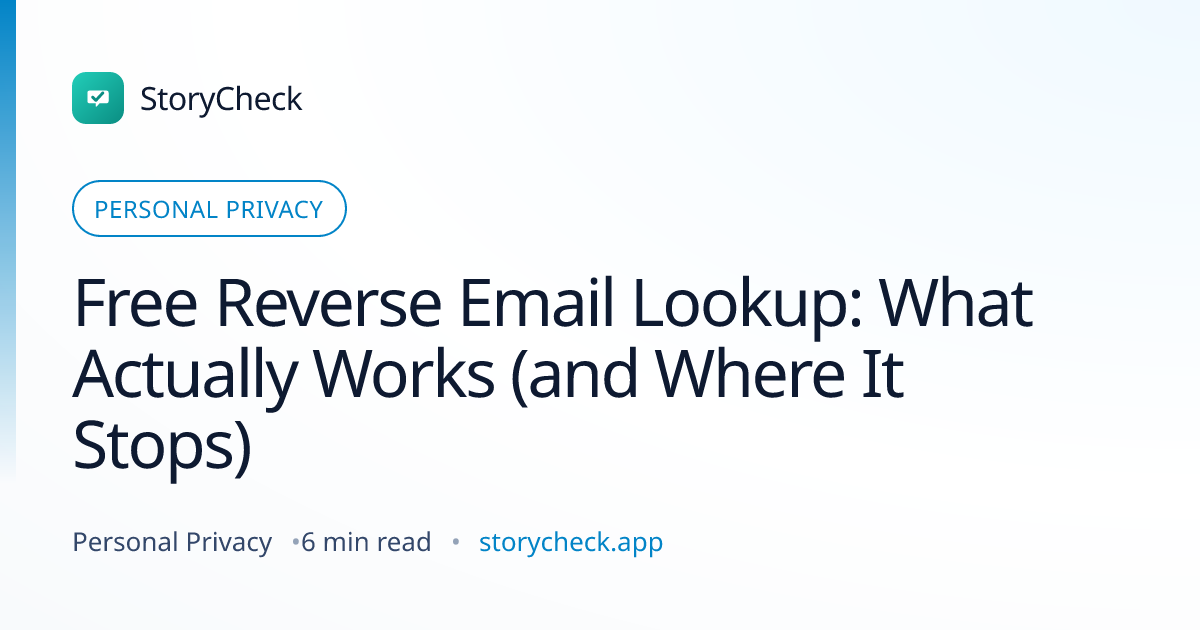 Title card: Free Reverse Email Lookup: What Actually Works (and Where It Stops)