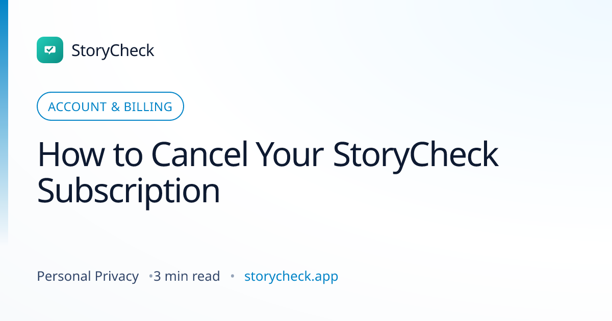 Title card: How to Cancel Your StoryCheck Subscription