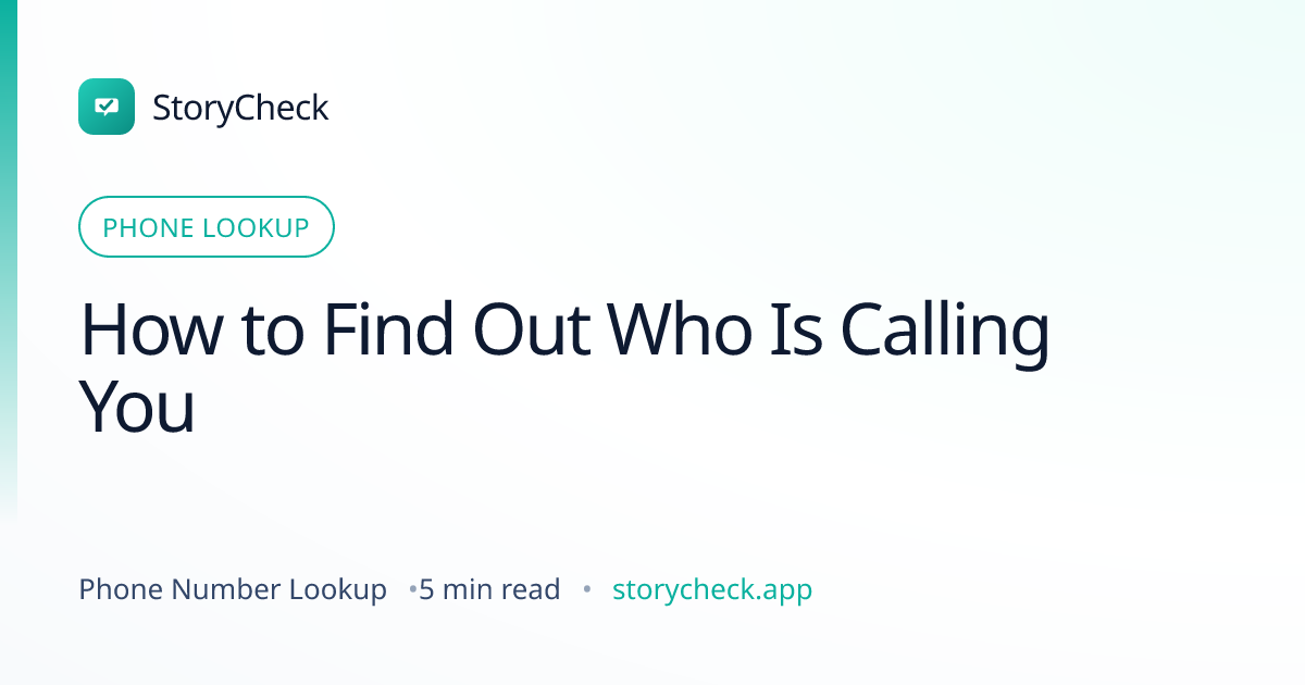 Title card: How to Find Out Who Is Calling You