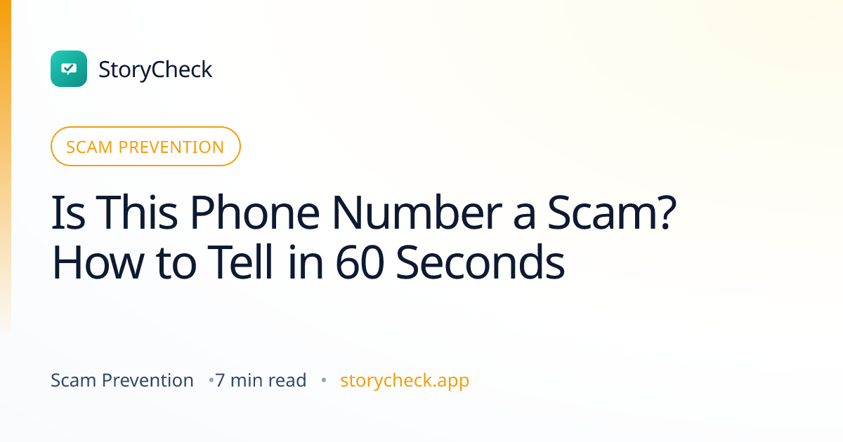 Title card: Is This Phone Number a Scam? How to Tell in 60 Seconds