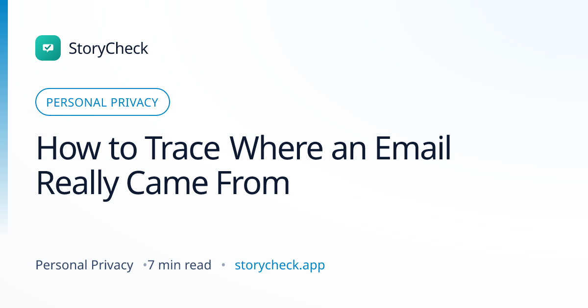 Title card: How to Trace Where an Email Really Came From