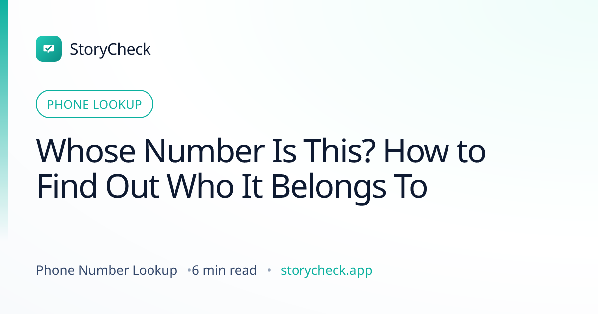 Title card: Whose Number Is This? How to Find Out Who It Belongs To